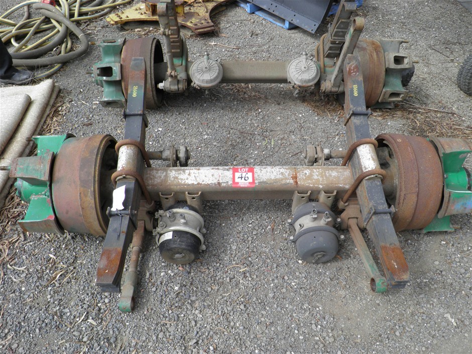 Semi trailer axle, leaf spring suspension, S cam brakes Auction (0046