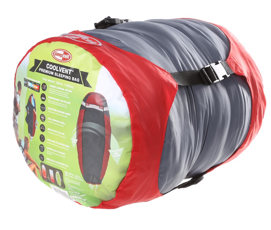 SLEEPCELL Cool vent Premium Sleeping Bag, 38ins x 85ins, Red. Buyers