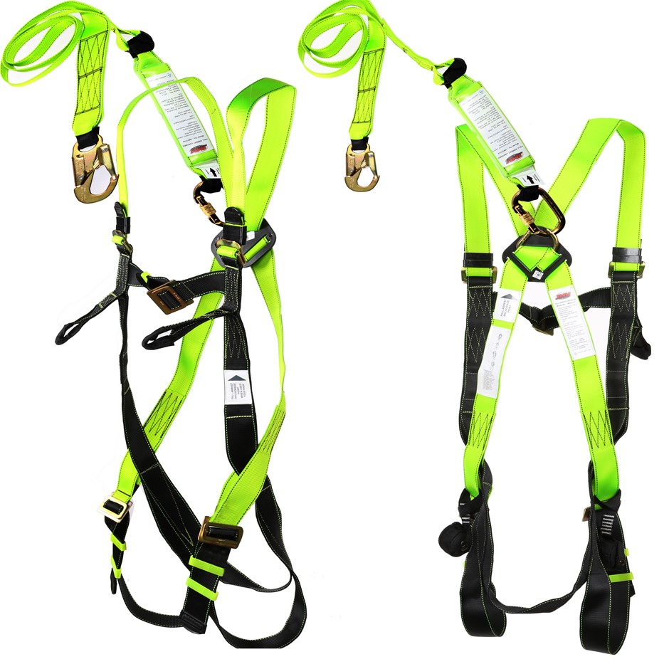 JMV Full Body Safety Harness c/w 2M Shock Absorbing Webb Lanyard with ...