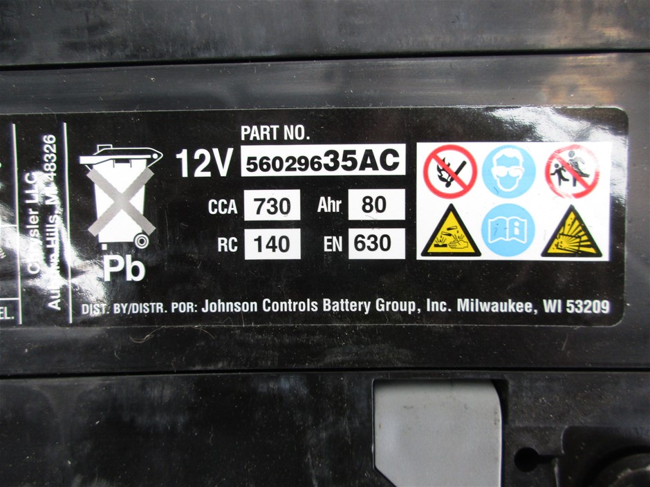 Johnson Controls 12V Truck Battery, From MY1516 RAM 2500 Truck, 80Amp