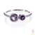 NEW Lulu Flamingo Sterling Silver Natural Amethyst Aria Stackable Ring