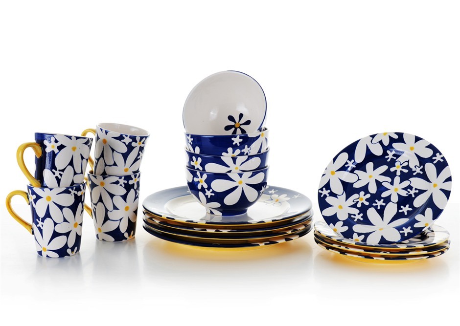 16 Piece Stoneage Sweet Daisy Dinner Set