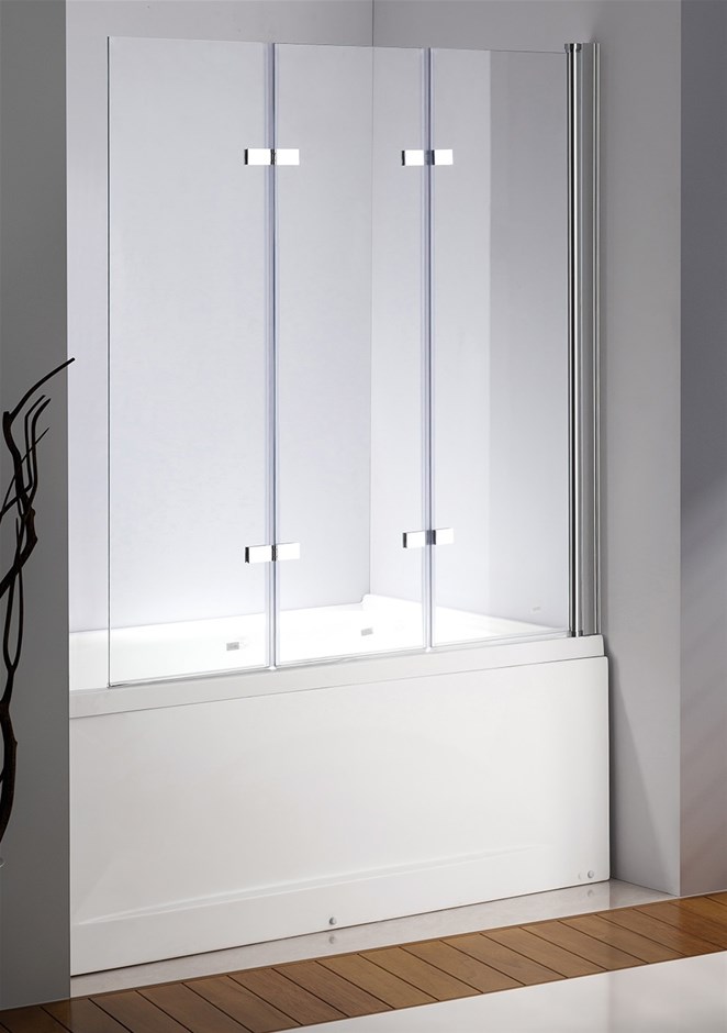 3 Fold Chrome Folding Bath Shower Screen