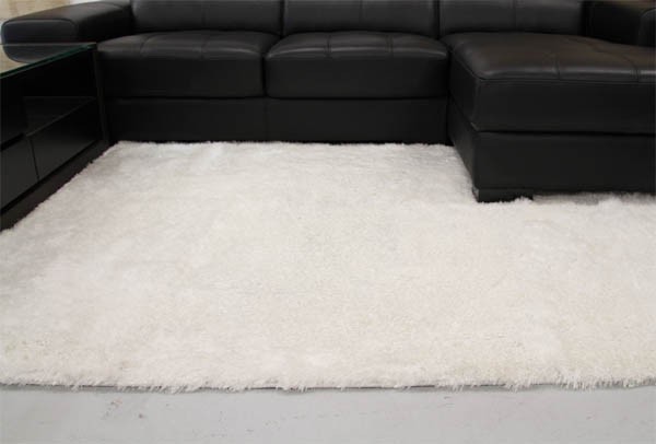 Plush Luxury Shag Rug Crisp White 145x75