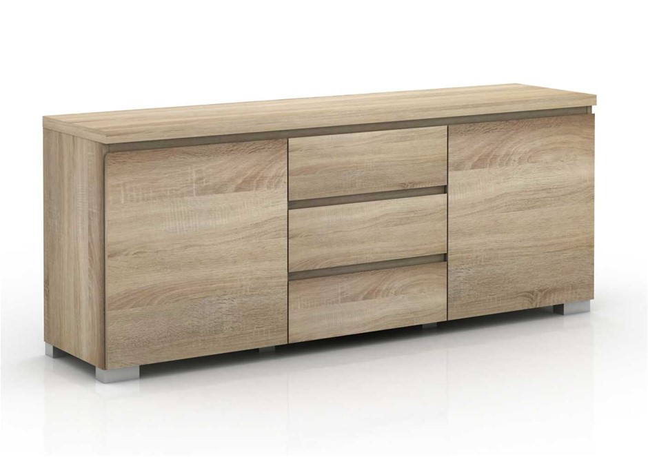 Elara 2 Door 3 Drawer Buffet Unit - Light Sonoma Oak