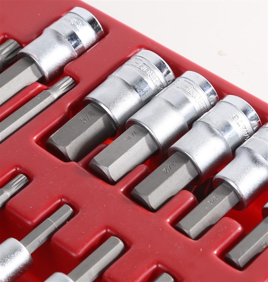 SIDCHROME 21pc Metric & Imperial Socket Set, Sizes; 6mm to 17mm & 3/16