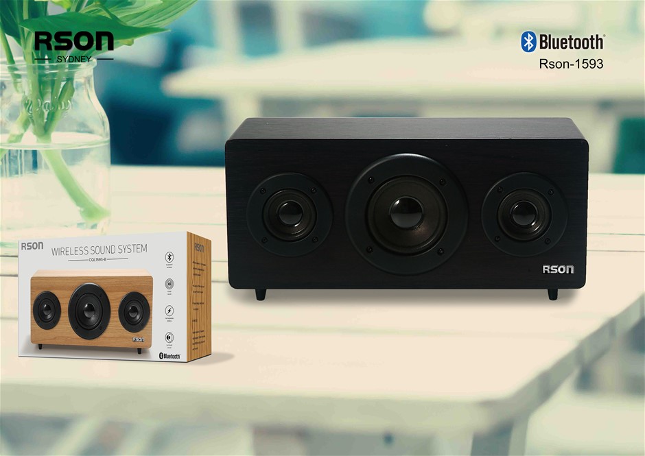 Rson 2.1 Old School Black Wooden Bluetoo