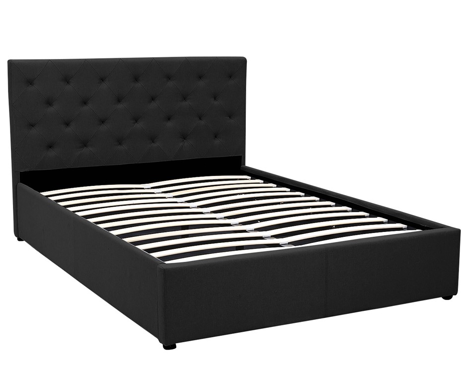 Double Fabric Gas Lift Bed Frame with He