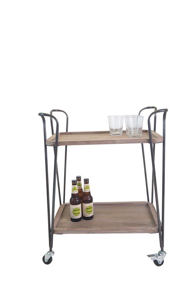 Industrial Stylish 2 Tier Drinks Cart