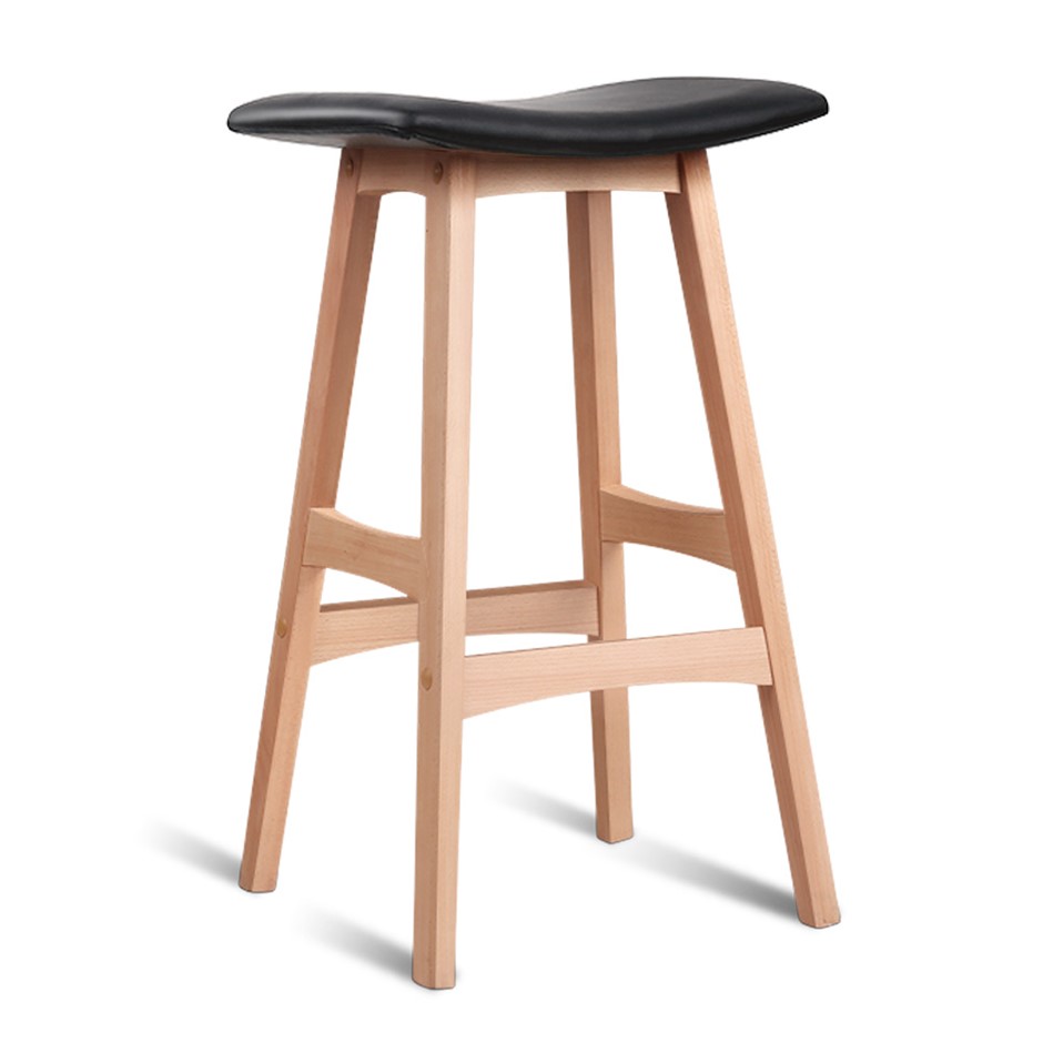 Artiss Set of 2 Beech Wood Bar Stools - 