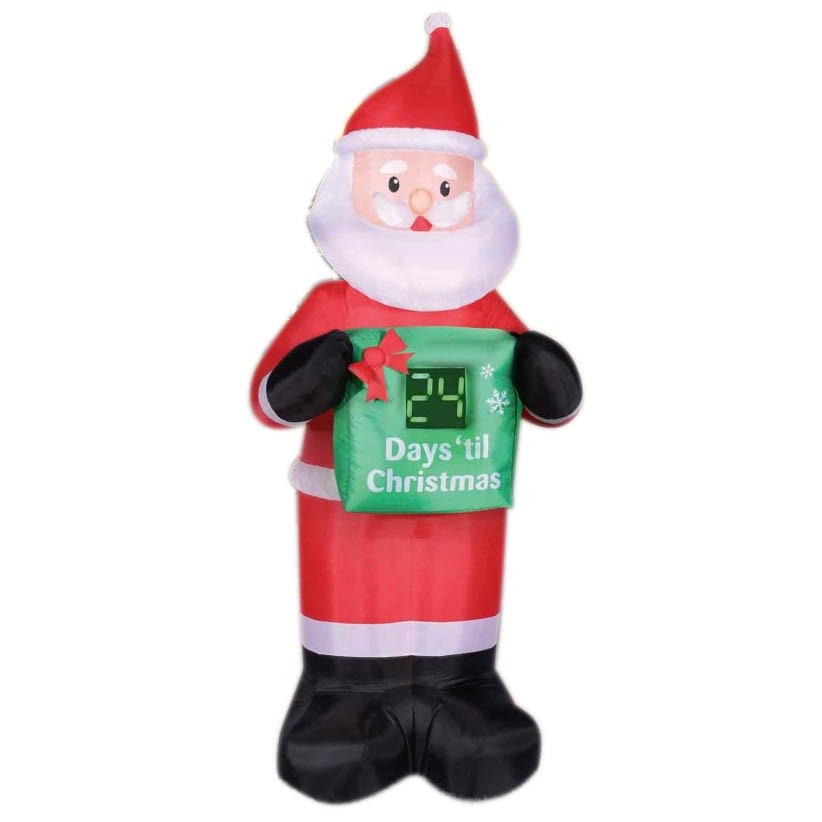 FESTIVE MAGIC Airpower Inflatable Countdown Santa with LED Lights