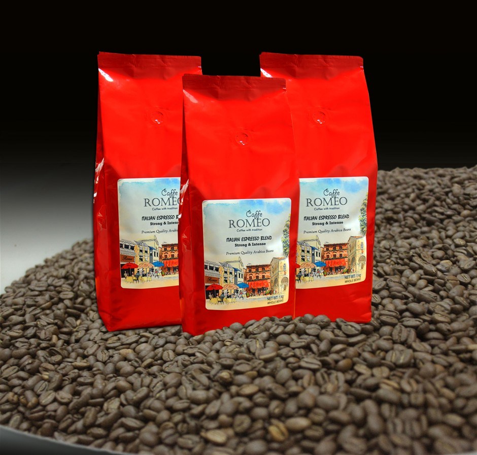 Cafe Romeo Italian Espresso 3 x 1kg Coffee Beans Auction (00042055577) Grays Australia