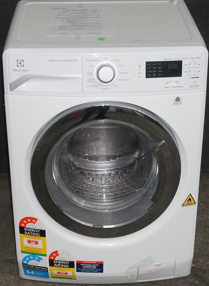 Electrolux EWW12753 7.5kg/4.5kg Washer Dryer Combo Auction