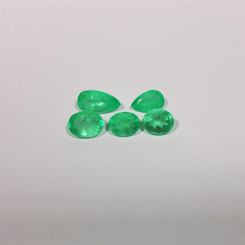 5pcs Natural Colombian Emerald 13.50 cts