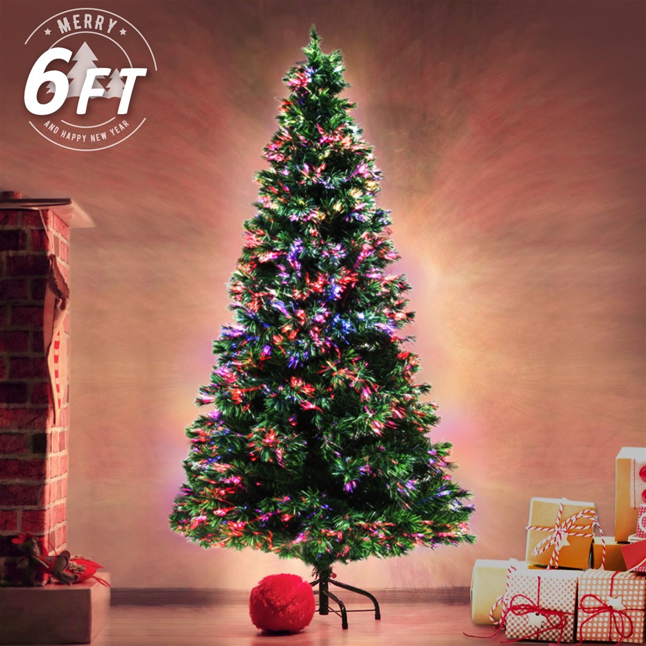 6Ft Fibre Optic LED Xmas Tree - MULTI CO
