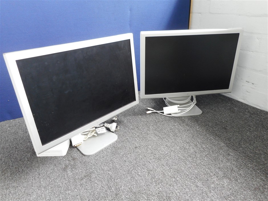 2 X Apple Cinema Display Model A1081 Emc 09 Inch Monitor With Stand Auction 0166 Grays Australia