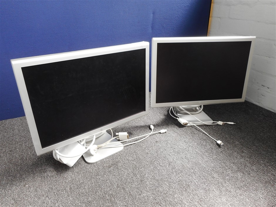 2 X Apple Cinema Display Model A1081 Emc 09 Inch Monitor With Stand Auction 0167 Grays Australia