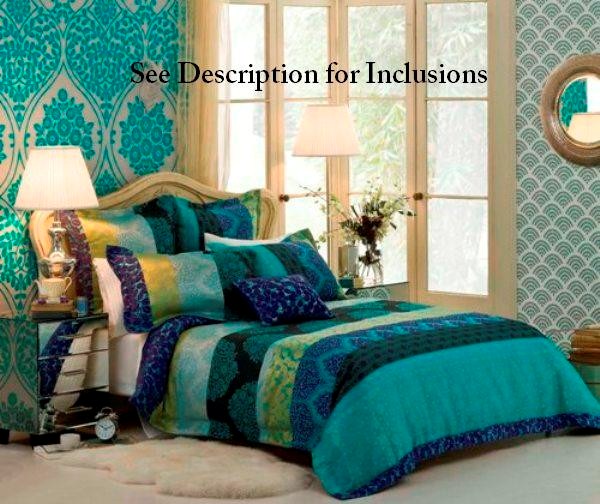 Alfonso Teal Single Tail Quilt Cover