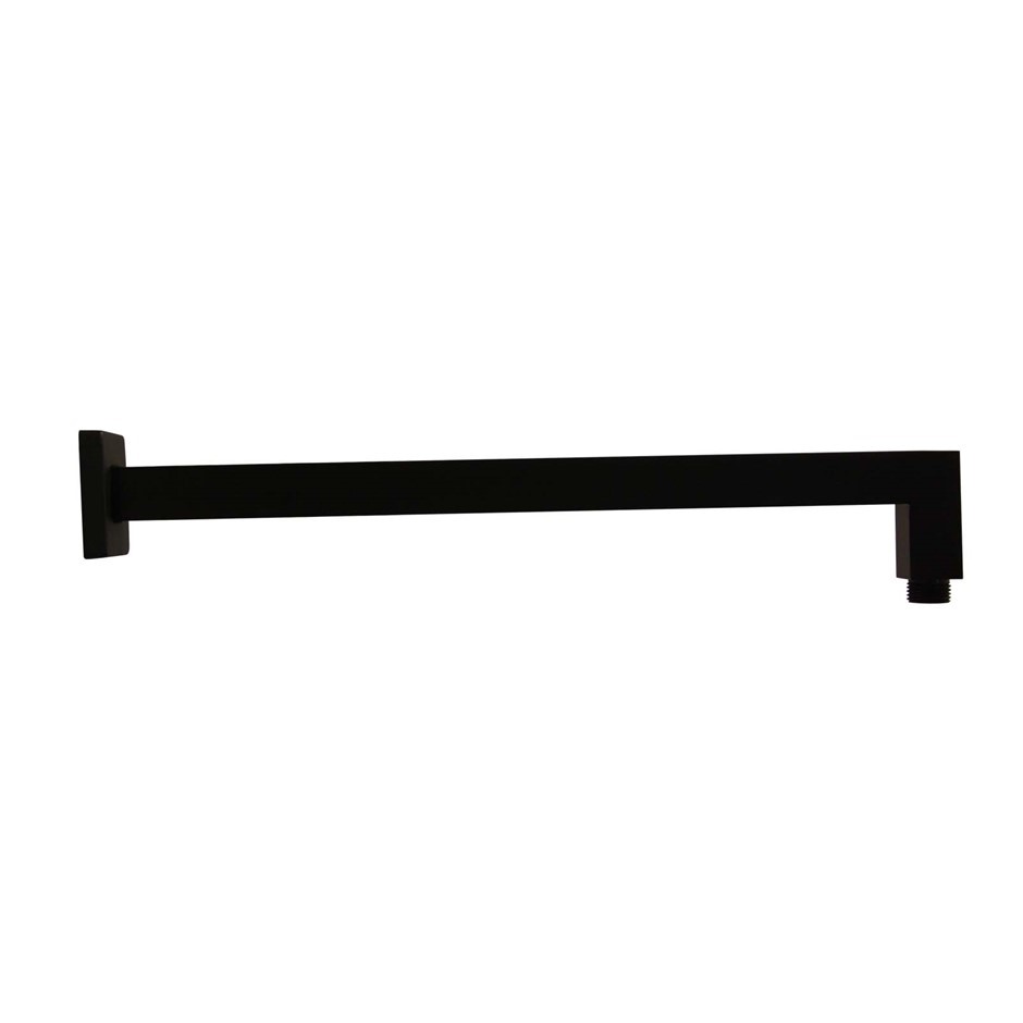 Buy 400mm Square Matte Black Wall Straight Shower Arm(Brass) | Grays ...