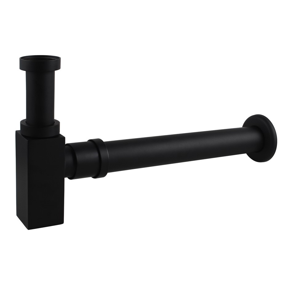 Black Basin Sink Bottle Trap Waste Brass