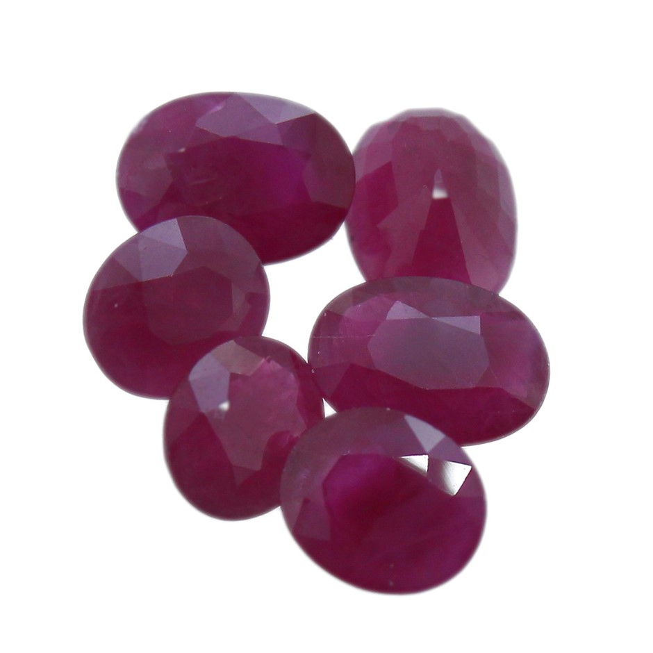Six Loose oval shaped rubies 10.00ct In Total Auction (0001-2519445