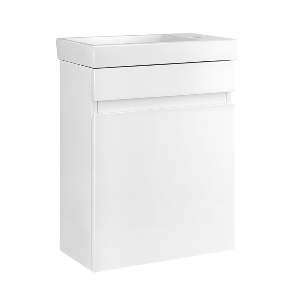 Minimalist White Bathroom Vanity Unit 900mm Grays