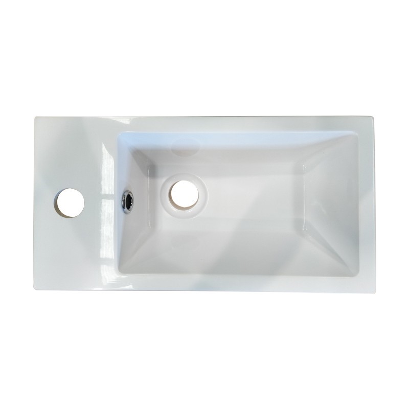 Buy 395 x 210 x 150mm Rectangle White Insert Basin With Tap Hole ...