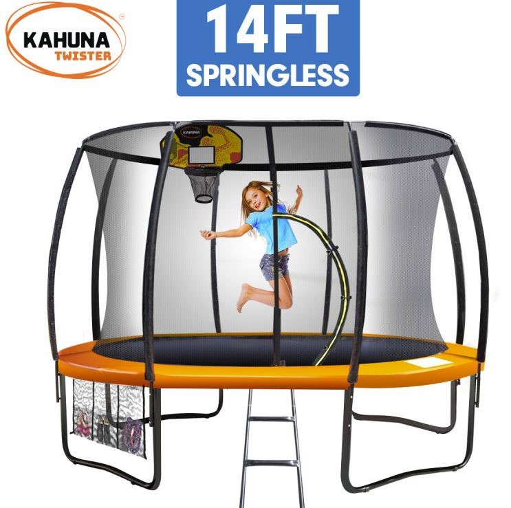 Buy Kahuna 14ft Springless Trampoline with Basketball Set | Grays Australia