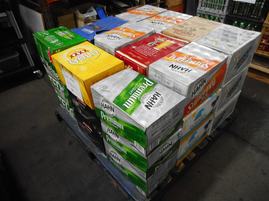 Bulk Pallet of Assorted Cartons of Past "Best Before" Alcoholic