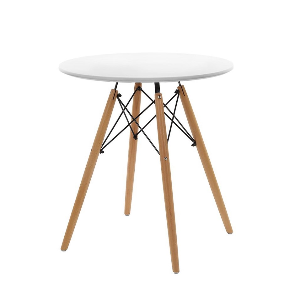 Artiss Replica Eames DSW Eiffel Dining Table 4 Seater Timber Round White