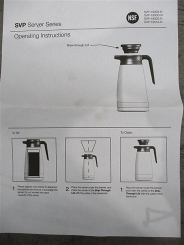 Newco Thermal Butler 1.9 Liter Coffee Carafe