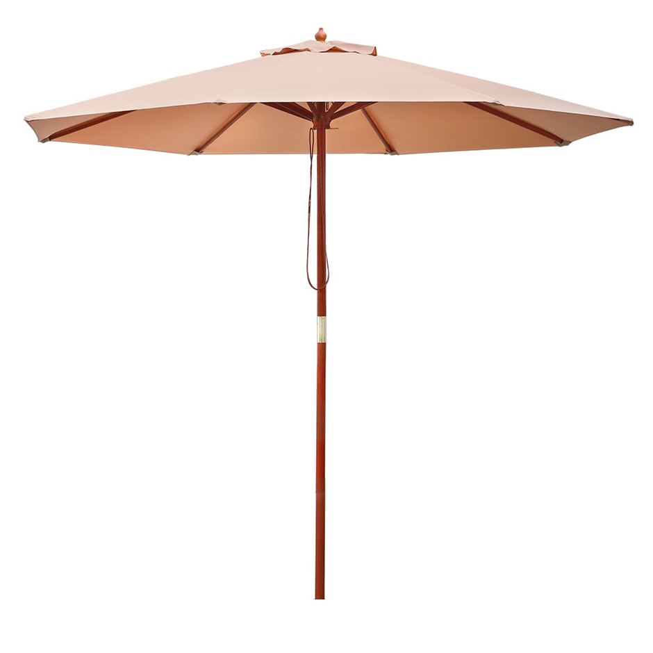 Instahut 2.7M Outdoor Pole Umbrella Cantilever Stand Garden Umbrellas Beige