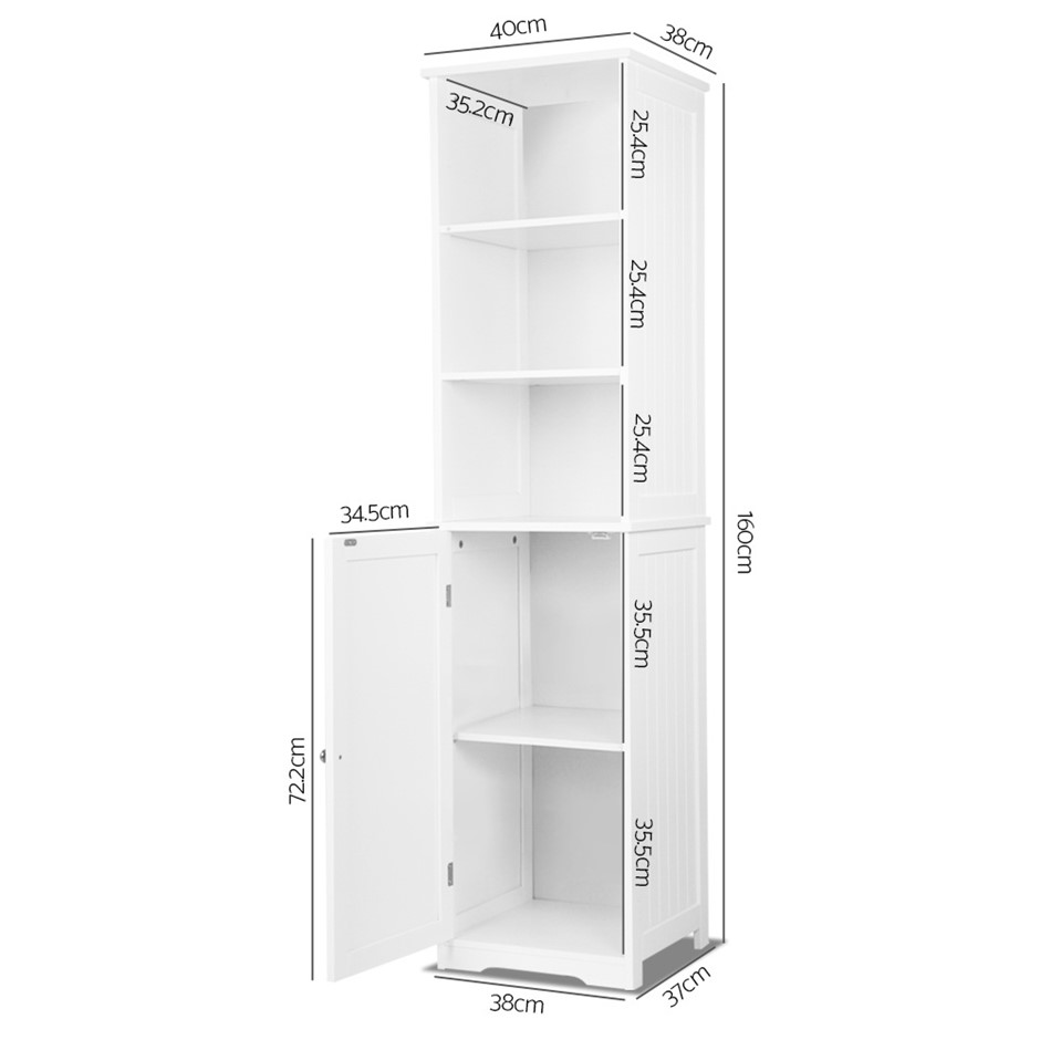 Buy Artiss Bathroom Tallboy Storage White Grays Australia