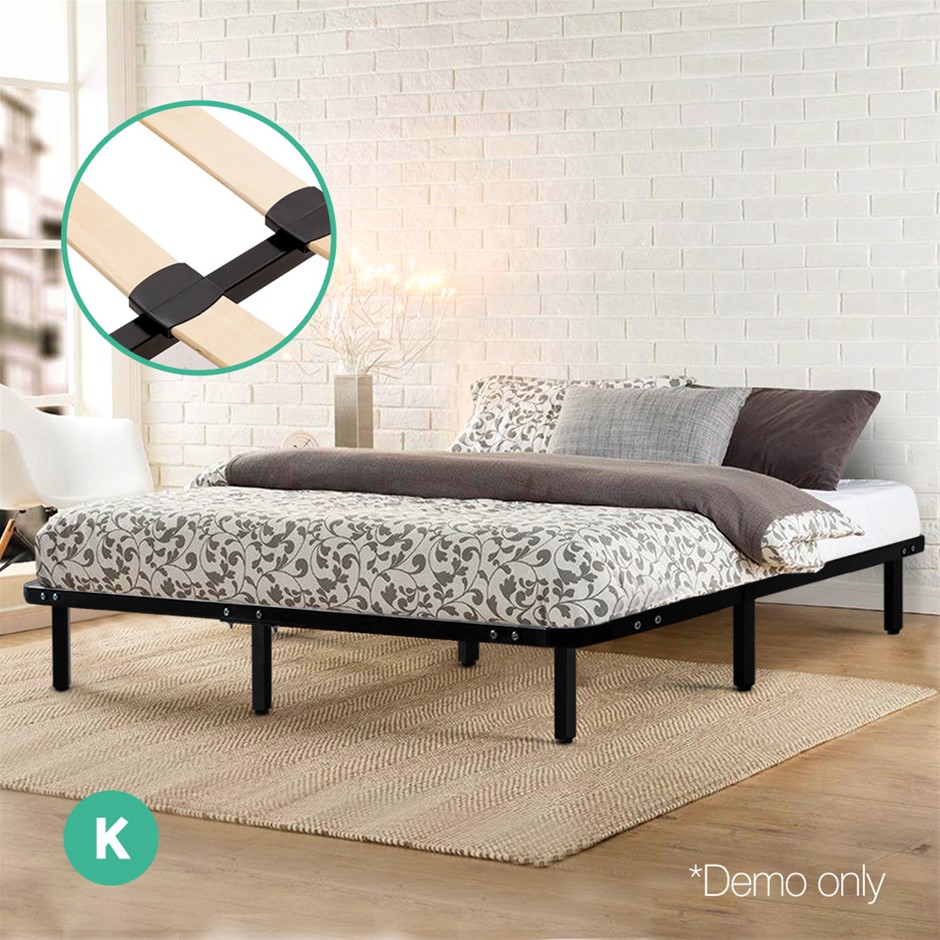 Buy Artiss King Size Metal Bed Base Black Australia