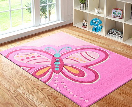 Buy Kids Luxury Hand Tufted Acrylic Rug Pink Butterfly 115cm X 165cm Grays Australia