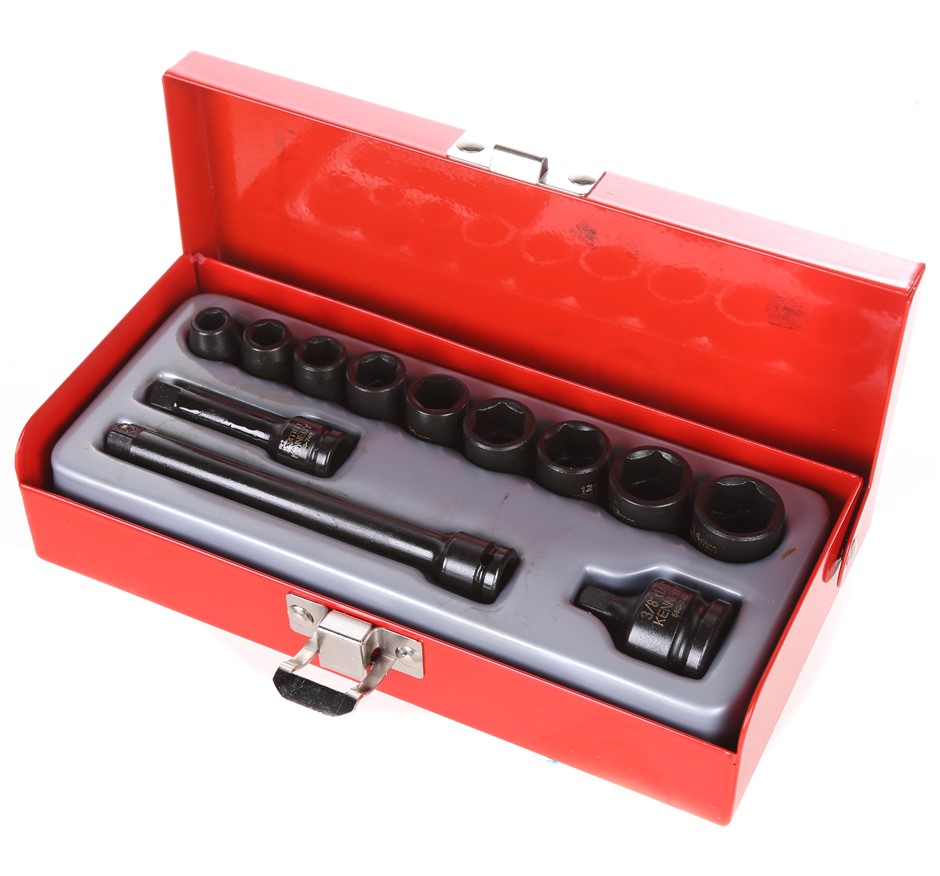 KENNEDY 12pc Metric Impact Socket Set 1/4`` Square Drive, Contents