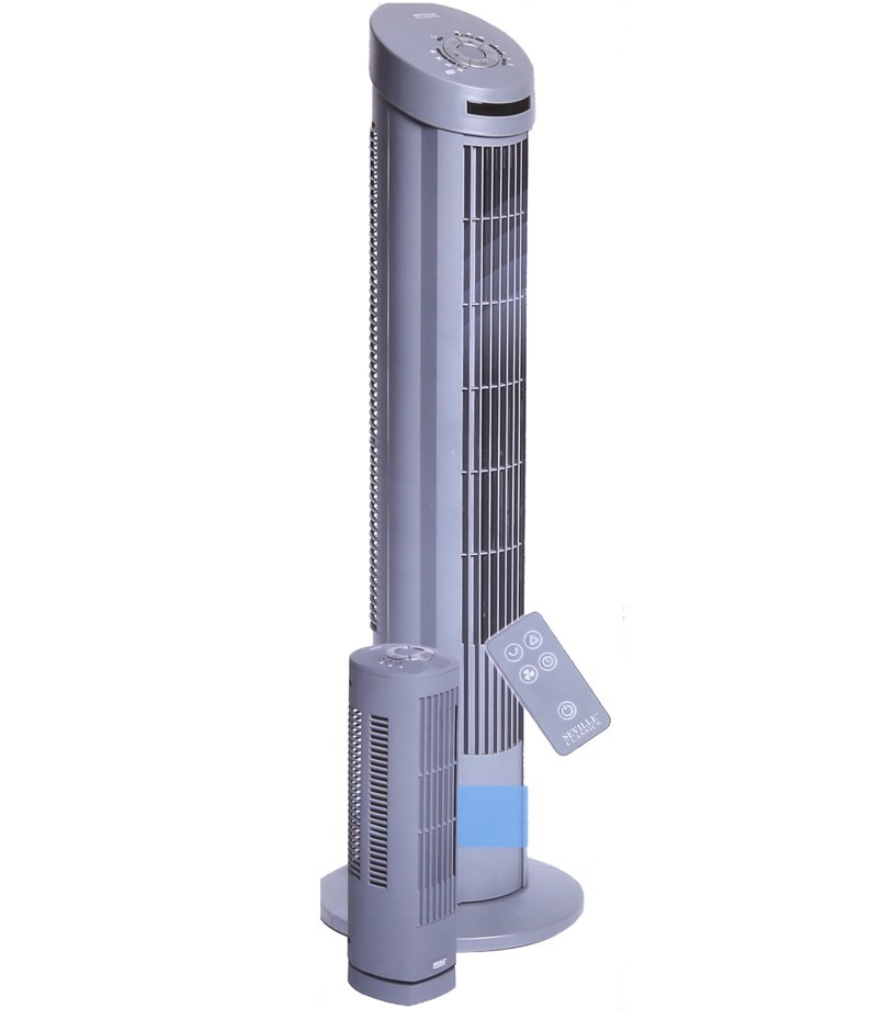 SEVILLE Tower Fan w/ Personal Fan c/w Remote Control, 3 Speeds, Main