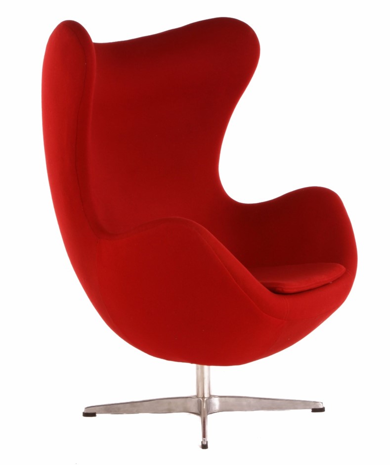 Replica Egg Chair Red Fabric Auction (00485040821) Grays Australia
