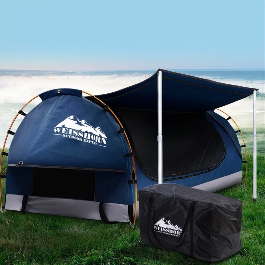Buy Weisshorn Double Swag Camping Swags Dome Tent Dark w/Mattress Grays Australia