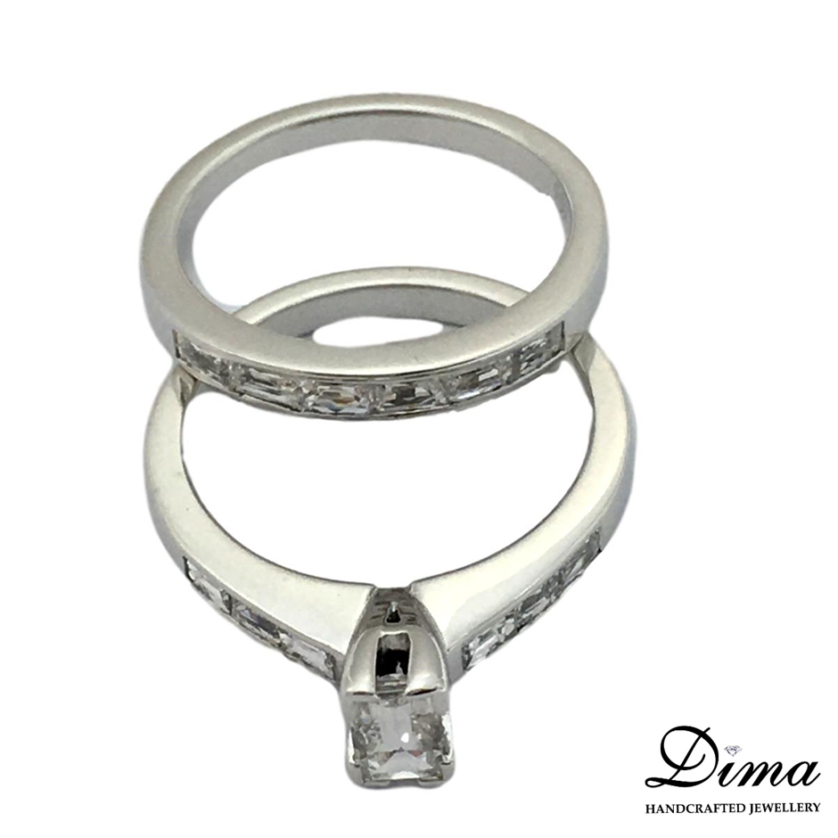 14K White Gold-Filled 3mm Tennis Bracelet with Simulated Diamonds - 18cm