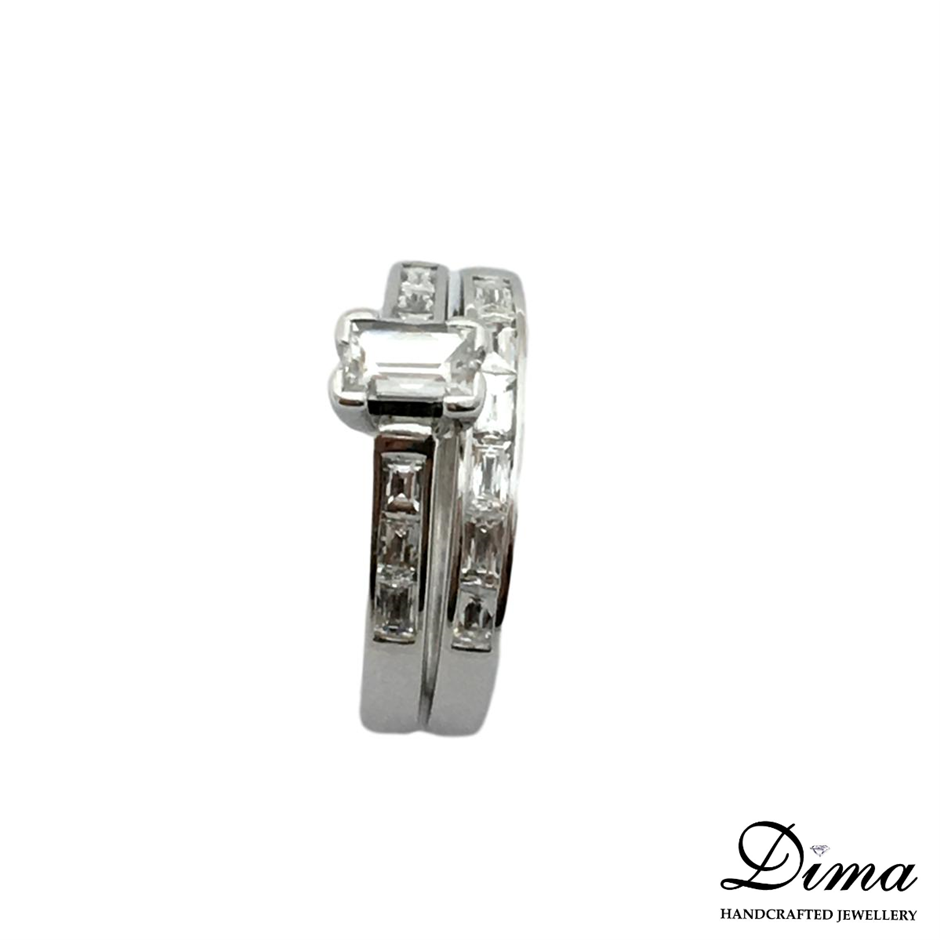 18K White-Filled Cuban Chain Necklace with Simulated Diamonds - 60.9cm