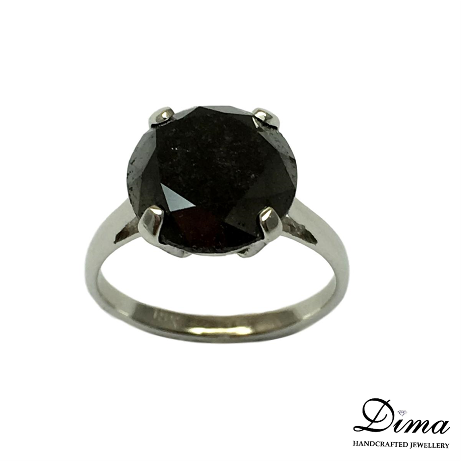 18K White Gold-Filled Single-Row Ring, Simulated Diamonds, Size 8