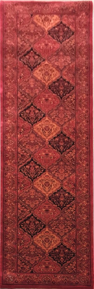 9K Yellow Gold GARNET &amp; PNK TOUR MARQ HRT RING