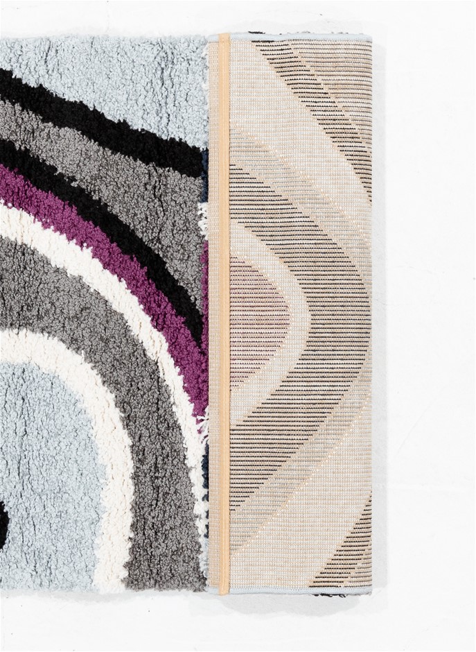 MELAMINE 4-Piece Bowl Set w/ Lids, Grey/White Ombre. N.B: Damaged packaging