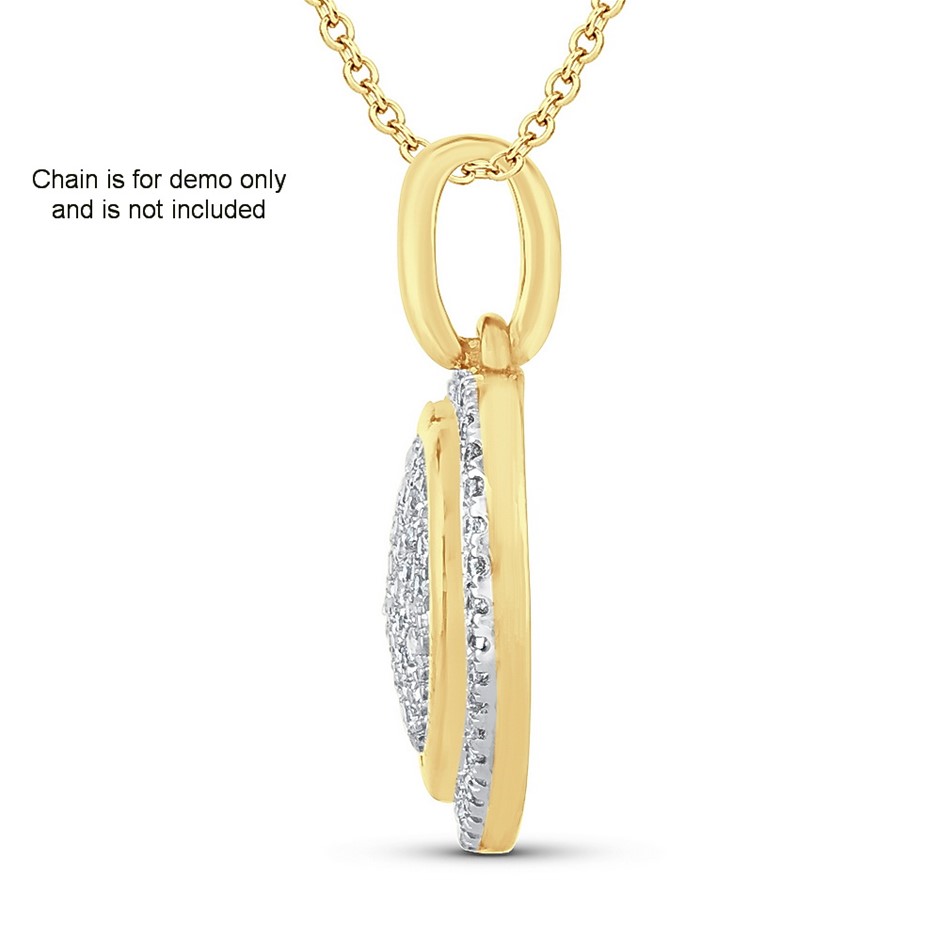 18K Gold-Filled Cuban Chain Bracelet with Simulated Diamonds - 22.8cm