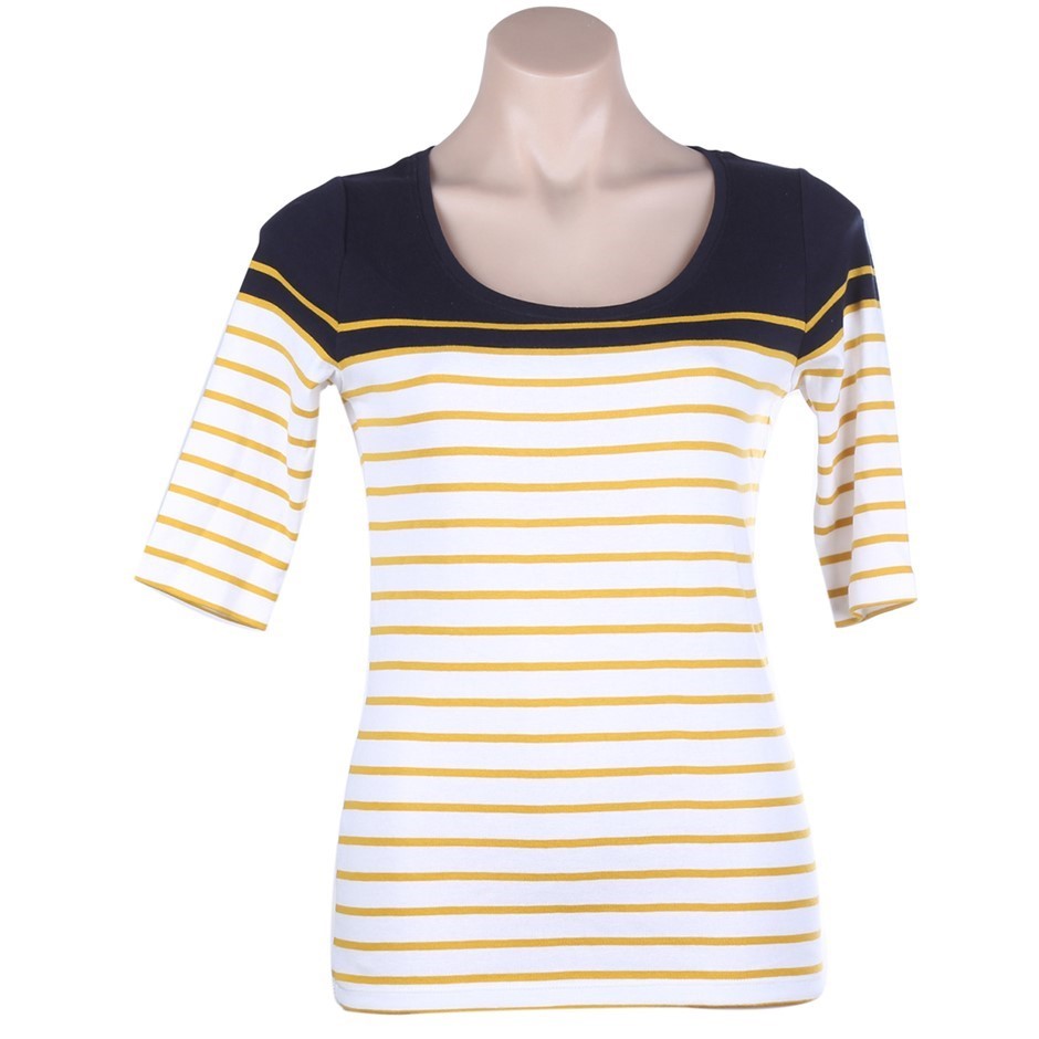 SPORTSCRAFT Women's Marilyn T-Shirt, Size S, 100% Cotton, Nautical Mustard.