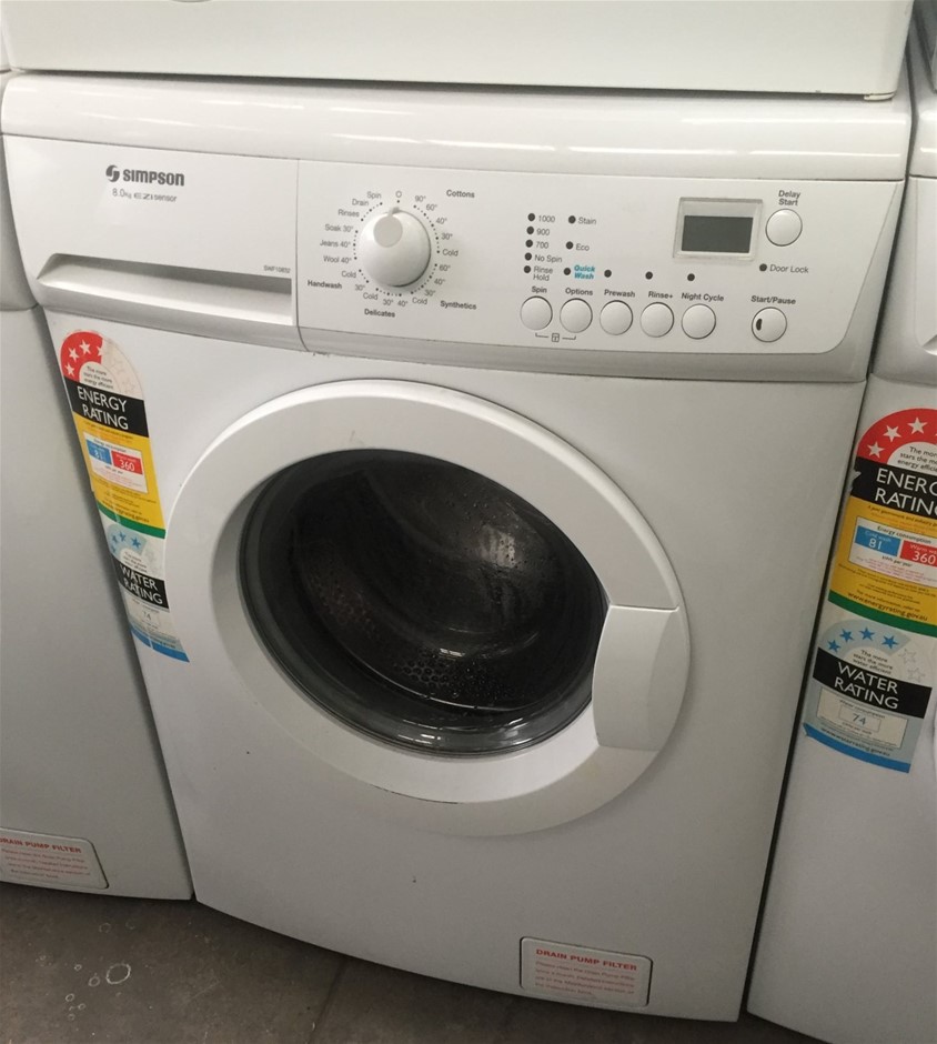 Simpson SWF10832 8kg EZI Sensor Washing Machine Front Loader Auction
