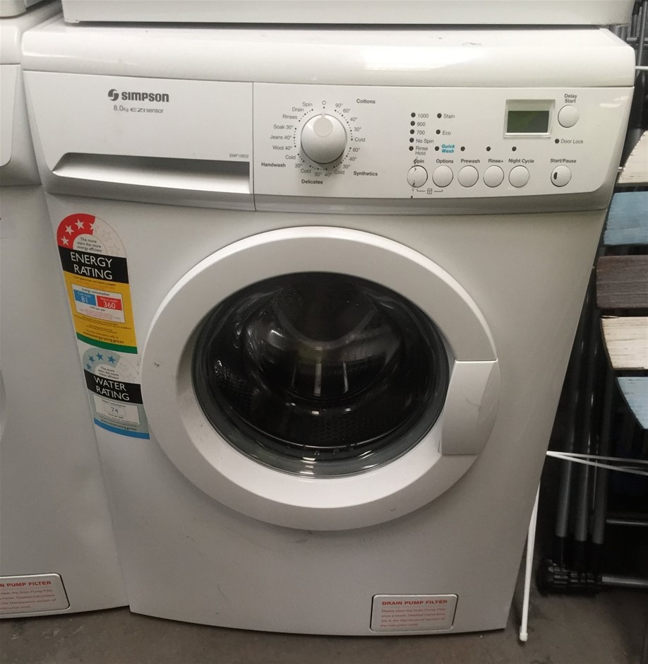 Simpson SWF10832 8kg EZI Sensor Washing Machine Front Loader Auction