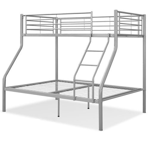 Twin Over Double Bunk Bed - Metal w/ Lad
