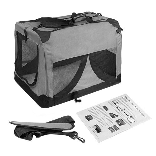 Buy i.Pet Large Portable Soft Pet Carrier Grey Grays Australia